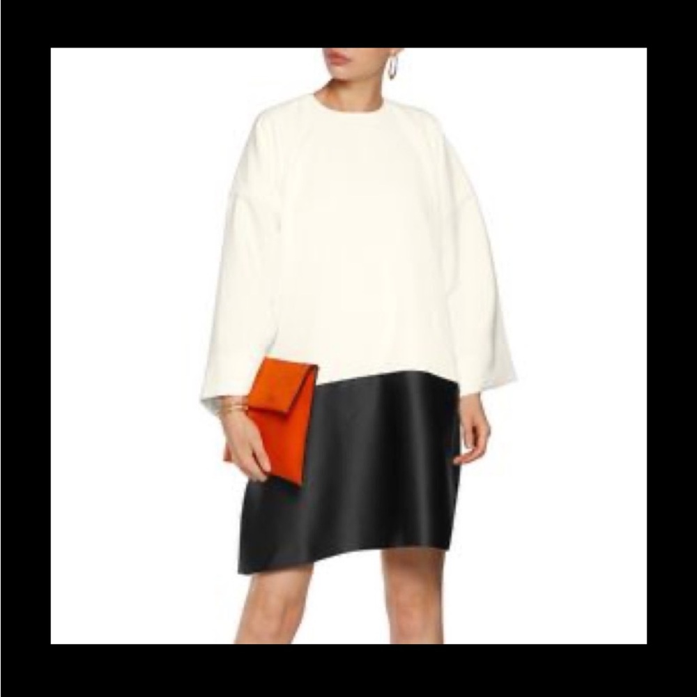 SOLACE LONDON cream black boxy dress